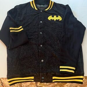 Batman Men’s Large Sweater. Gold trim , Batman wing buttons, like new